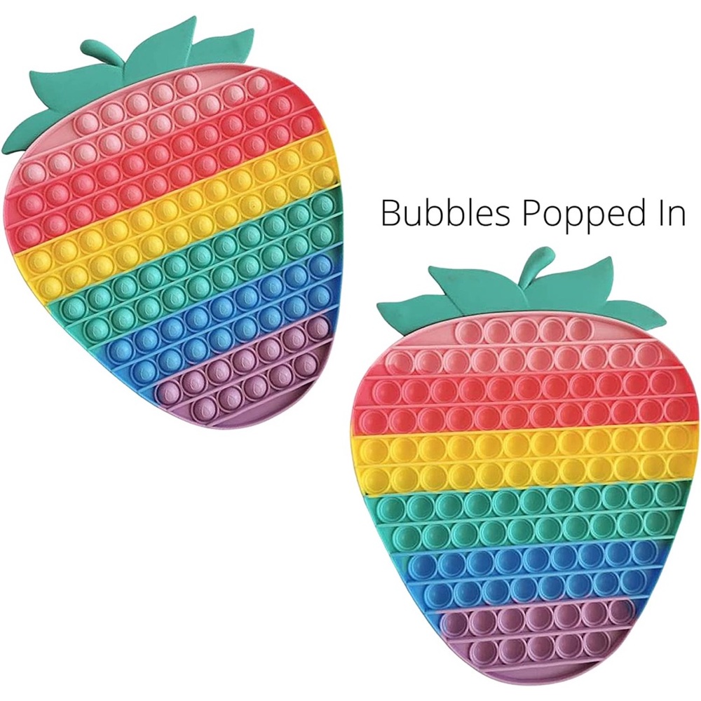 Giant Strawberry Fidget It Bubble Push Pop Toy Stress Relief for Kids and Adults - Picture 3 of 6